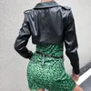 カジュアルレザートリミングジャケットの女性長袖ショートコートストリートウェア黒の基本女性原宿2021秋の女性のジャケット