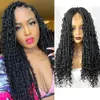 M&H Natural Black Color Box Crochet Braid Hair Lace Front Wigs Pre Plucked Braided Synthetic Braids For Women