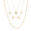 Nya Smycken Temperament Fashion Trend Baby Diamond Butterfly Pendant MultiLayer Halsband CL3Y514