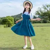 Mädchen Dresse 2021 Neue Koreanische Version von Kinder Kleidung Große Kinder Sommer Casual Mädchen Ausländischen Mode Kleid G1026