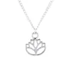 Minimalista Lotus Jewelry Plata Flor Collar Mujer Regalo de boda Cadena de acero inoxidable Amistad Bijoux Femme