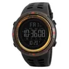 Outdoor Sport Uhr Männer Multifunktions Uhren Wecker 5Bar Wasserdichte Digital Uhr PU Strap Zurück Licht 2022