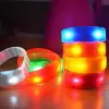 Muzyka Aktywowana kontrola dźwięku LED Migające Bransoletka Light Up Bangle Nadgarstek Klub Party Bar Cheer Luminous Ręcznie Ring Glow Stick CS29