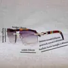 Projektantka mody damskiej okulary przeciwsłoneczne Vintage Rhinestone Black White Buffalo Horn Rimless Mężczyźni drewniane szklanki metalowe ramy na letni klub okulary