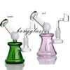 5.9 inchs Pink glass Bongs Water Pipes Hookahs Shisha Beaker Base Dab Rig heady Oil Rigs Smoke Pipe Percolater with 14mm banger