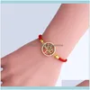 Lien, chaîne bracelets bijouxdesigners personnalité de la mode coréenne corde rouge zircon simple petit bracelet drop livraison 2021 E25Vz