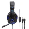 Stereo Head-Ear Gaming Headphone Głębokie Gra Bass Headphones Zestaw Słuchawkowy Słuchawki Przewodowe Słuchawki Z Light Dla PC Gamer