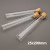 ラボサプライ5-10-20PCS 25x100mm / 25x150mm 25x200mmクリアフラットボトム肥厚ガラス試験チューブ付きプラグ