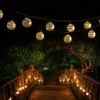 5M 7M Sfera di metallo marocchina 20/30/50 LED Stringa solare per esterni Lampada da fata natalizia Decorazione da giardino - Bianco caldo 50LED