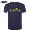 REM Mountain Heartbeat T-Shirt Mode Anniversaire Drôle 100% Coton Manches Courtes T-shirts Causal O-cou Tops Tees Hip Hop 210409