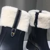 superior quality luxury designers women Half Boots Mixed Color wool Square Toes Rainboots chunky heels platform shoes combat Ankle boot Martin booties womens 34-41