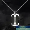 hip hop stainless steel accessories jewelry punk vintage black carbon fiber dog tag pendant necklace men collier homme2276244