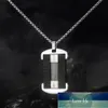 Hip Hop Edelstahl Zubehör Schmuck Punk Vintage schwarze Kohlefaser Dog Tag Anhänger Halskette Männer Collier Homme9376409