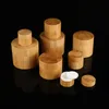 Big size 150g 200g 250g Natural Bamboo Cosmetic Cream Round Bottles with White inner PP Used for Face Hand Body creams