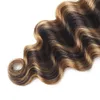 Ishow destaque 4/27 pacotes de cabelo humano com fechamento transparente de renda solta profunda extensões virgens retas 3/4 pcs suíço laço colorido ombre wafts para mulheres 8-28 polegadas