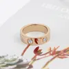 Luxury Shiny Rotating Circle Crystal Ring Stainless Steel Rose Gold Love Ring for Women Engagement gift