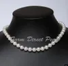Feine Perlen Schmuck natürlich glänzend 16 "Zoll Choker echte 8-9mm weiße Perlenkette