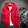 Marka Wiosna Jesień Mężczyźni Cienka Armii Zielona Kurtka Z Kapturem Slim Fit Yong Boy Coat Student Windbreaker 8 Kolor 4XL 211008