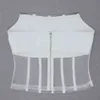 Free Sexy Summer Chest Wrap Bandage Crop Top Women's White Sleeveless Halter Mesh Patchwork Club Party 210524