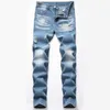 Män mode retro jeans mens elastiska smala raka biker jeans manlig denim casual bomullsbyxor Vaqueros hombreen plus storlek 42 x0621