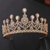 Kopfbedeckungen, glänzende Tiaras und Kronen, Braut, großer hohler Kristall, Hochzeitskrone, Königin, König, Haarschmuck, Kopfschmuck