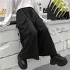 Harajuku Streetwear Calças de Carga Coreana Mulheres Homem Verão Hip Hop Harem Calças Vintage Kimono Japão Solto Calças Pretas 211112