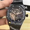 3A K8F 41mm Asiático 2813 Automático Mens Watch Black Inner Skeleton Dial Tourbillon 316L Steel SS Case And Bracelet Sapphire Watches Hello_Watch.