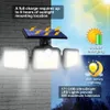 Solarleuchten für den Außenbereich, 171 COB, 108/122/138 LEDs, Bewegungsmelder, 3-Kopf-Wandleuchte mit Fernbedienung, 270 Weitwinkel-Flutlicht für den Garten – Typ A