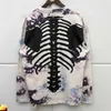 Kapital Tie Dye T Shirt Mężczyźni Kobiety Z Długim Rękawem T-shirt Hip Hop Bone Skulls Drukowane x0726