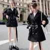 Aleegantmis Mulheres Oversized Solto Duplo Outwear Casual Curto Trench Coat com Cinto Ladies Windbreaker Outerwear Khaki 210607