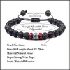 Perlé, Brins Hommes Bracelet Naturel Noir Onyx Pierre Perles Tibétain Bouddha Chakra Lave Diffuseur Bracelets Bijoux Réglable Drop Delivery 2