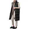 Gilets pour femmes 2021 Long manteau d'hiver gilet sans manches chaud vers le bas avec poches veste matelassée gilet d'extérieur
