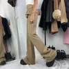 Spodnie damskie Capris Fairy Grunge Retro Khaki Spodnie z szerokimi nogawkami Niski stan Z paskiem Estetyczne spodnie dresowe Casual Kobiety Streetwear Baggy Mop