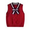 Inverno Ragazze Caldo Cotone Solido Stile Inghilterra Maglione Gilet Uniforme Scolastica per Bambini Ragazzi Maglioni per Abbigliamento per Bambini 211201