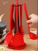 Stock Silicone 주방기구 세트 7 조각 높은 내열성 위생적 인 원피스 디자인 Spatulas 숟가락 jje13135