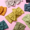 Mode Infantile Nylon Bandeau Bébé Bowknot Head wraps Enfants Côtelé Arcs Large Turban Cildren Fille Photo Props Chapeaux