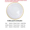 Round Clear Golden Glass Beaded Charger Plates For Wedding Table Decoration Pearl Plate TX0006