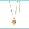 Halsband hängar juvelryfashion grön kristall orm huvud hänge halsband lämpligt för damer bröllop smycken droppleverans 20283s