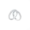 Simple Ins Ring Couple a Pair of S925 Sterling Silver Rings Simple Men's and Women's Simulation Diamond Wedding