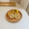 Round Wooden Plate Dish Dessert Biscuits Plate Dish Fruits Platter Dish Tea Server Tray Wood Cup Holder Bowl Pad Tableware Mat DAR54