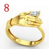 Personlighet guldfärg kristall kärlek kram ringar för kvinnor män party bröllop smycken mode dam antika finger ring anillos gåvor