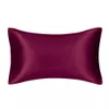 In Stock Pillow Case Solid Silky Satin Skin Care Pillowcase Hair Anti Queen King Full Size Cover in stock 2PCS sxa14