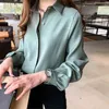 Autumn Button Up Shirt Plus Size Loose Long Sleeve Top Women Casual Office Vintage Elegant Blouse Blusas Mujer 11384 210512