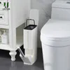 UNTIOR 3 in1 Narrow Trash Can Plastic Waste Bin with Toilet Brush Garbage Bucket Dustbin Kitchen Bathroom Cleaning 210728