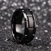 Обручальные кольца модный 8 -миллиметровый мужской черный вольфрамб с двойной канавкой скозму