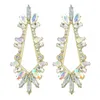 Boucles d'oreilles pendantes irrégulières géométriques en strass de luxe pour femmes accessoires de bijoux en cristal brillant