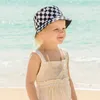 Grid Designs Kinder Eimer Hüte Kinder Baumwolle Fisherman Beanie Cap Sommer Strand Sonne Faltkappen 2 Farben