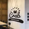 Naklejki ścienne Owoce morza Restauracja Decor Crab Naklejka Kuchnia Jadalnia Naklejka Bar Sztuka Drink Art