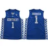 NCAA Kentucky Wildcats 0 Fox 5 Monk 3 Adebayo John11 Wall 12 villes 15 cousins ​​Anthony 23 Davis Devin 1 Booker Cousue Basketball Jersey