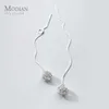 Minimalizm Unikalny projekt Długi Łańcuch Kolczyki Ball Dla Kobiet 925 Sterling Silver Dangle Kolczyki Koreański Drop Ear Biżuteria 210707